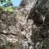 Schöne Kaminkletterei in der ersten Seillänge der Steinzeit Tour am Burgstall